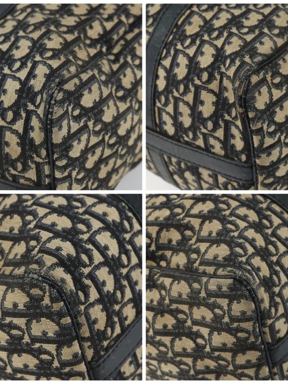 Christian Dior Trotter Canvas Boston Bag Navy Silver Auth 164140 - Picture 16 of 16